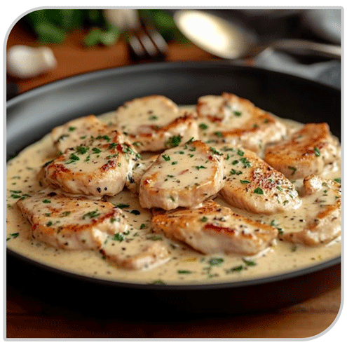 Escalope à la crème fraîche